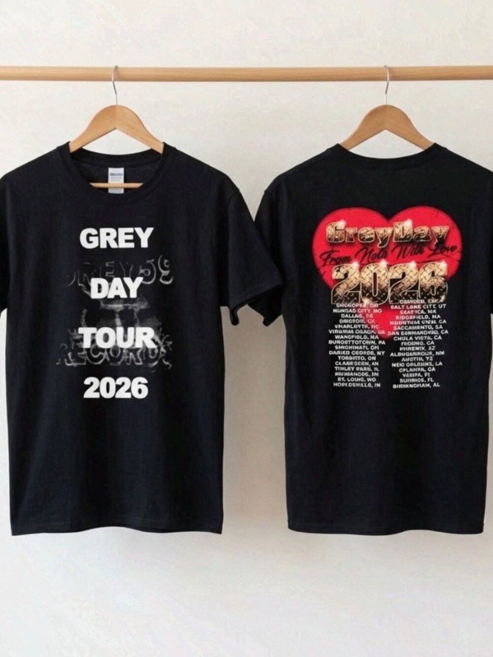 $uicideboy$ Greyday Tour 2026 Heart Black T-Shirt Reprint
